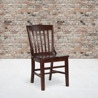 Flash Furniture XU-DG-W0006-WAL-GG HERCULES Series School House Back Walnut Wood Restaurant Chair 